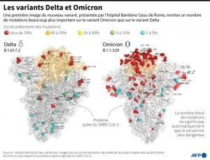 SARS-CoV-2 : Omicron, bien plus de mutations que Delta