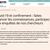 Covid-19 et confinement : l’Inserm enquête en ligne