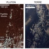 Les montagnes de Pluton enneigées de méthane